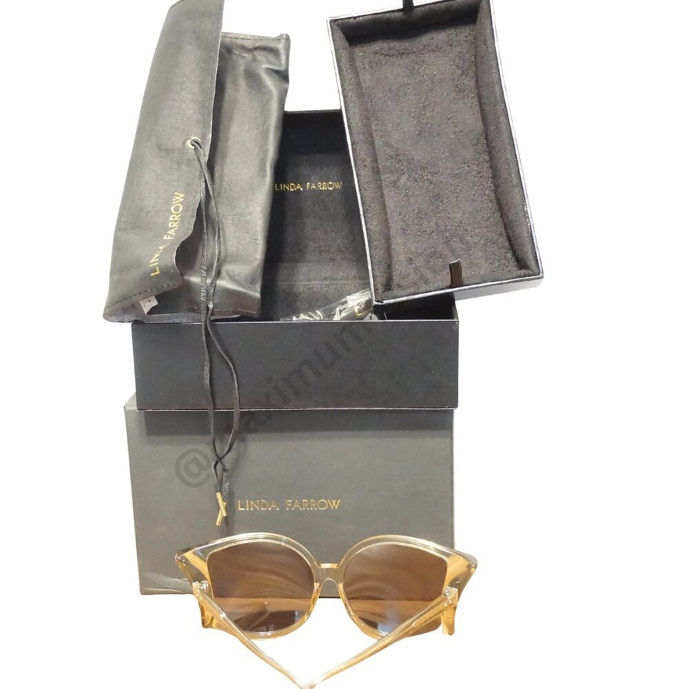 New Linda Farrow LFL595/6 Oversized Sunglasses, Unique Mirrored Lenses $1,245